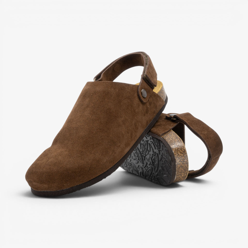 Oslo Mens Clog - Marron Serraje Top (recycled suede)