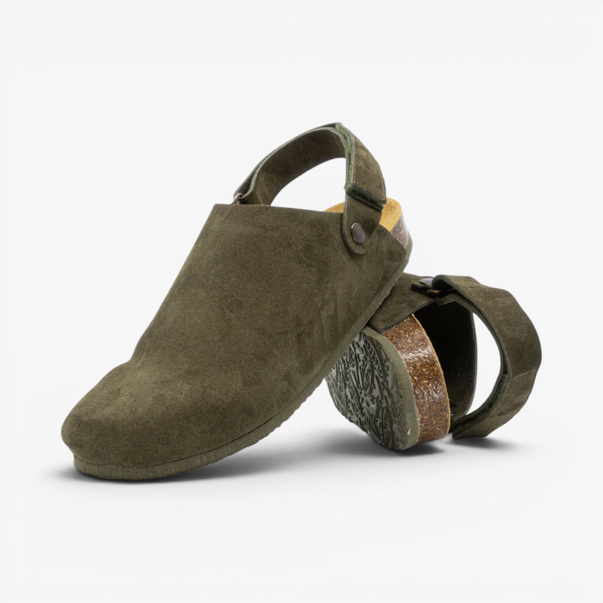 Oslo Mens Clog - Militar Serraje Top (recycled suede)