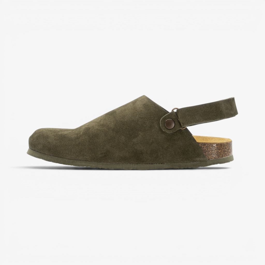 Oslo Mens Clog - Militar Serraje Top (recycled suede)
