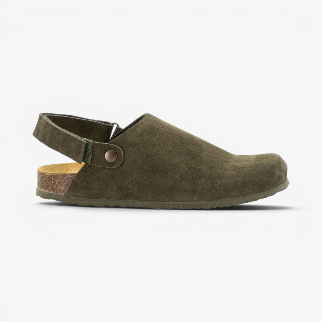 Oslo Mens Clog - Militar Serraje Top (recycled suede)