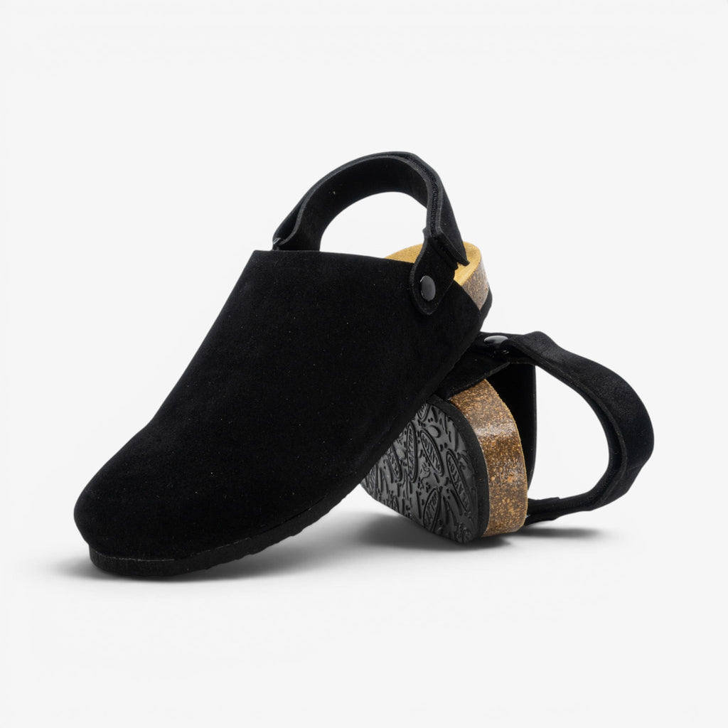 Oslo Mens Clog - Negro Serraje Top (recycled suede)