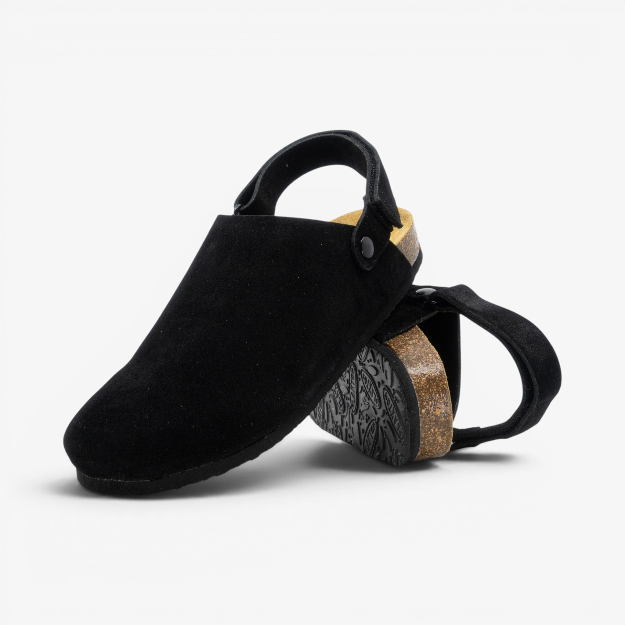 Oslo Mens Clog - Negro Serraje Top (recycled suede)