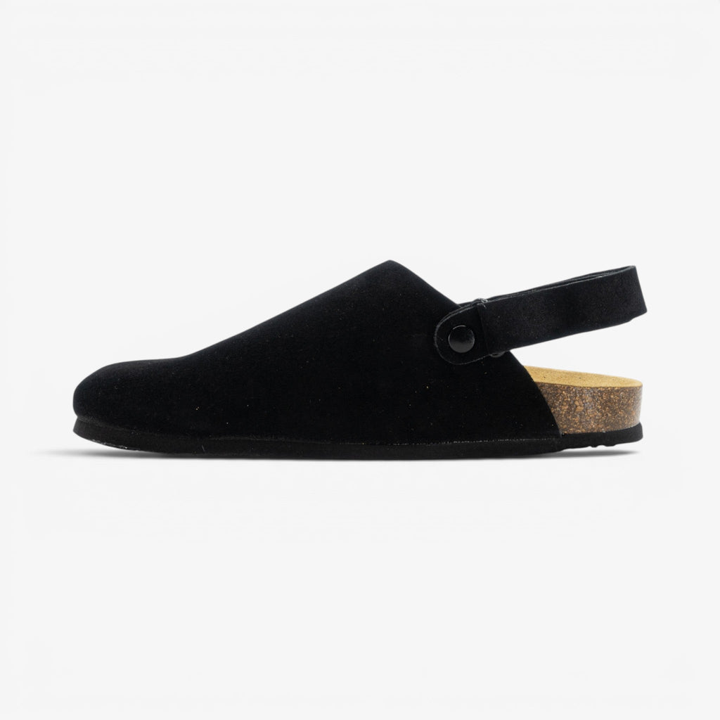 Oslo Mens Clog - Negro Serraje Top (recycled suede)