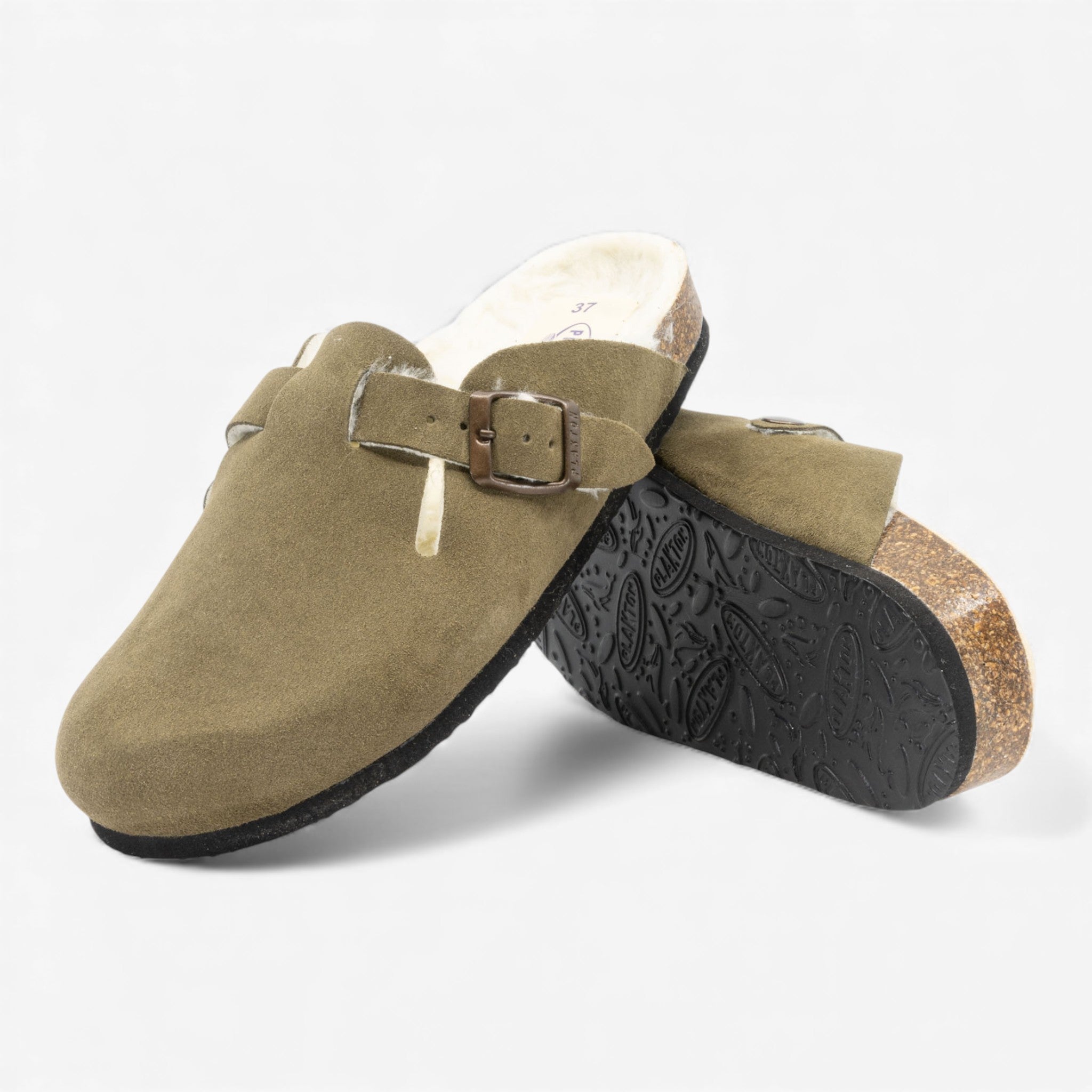 Blogg Lined Womens Clog - Light Khaki Afelpado (suede)