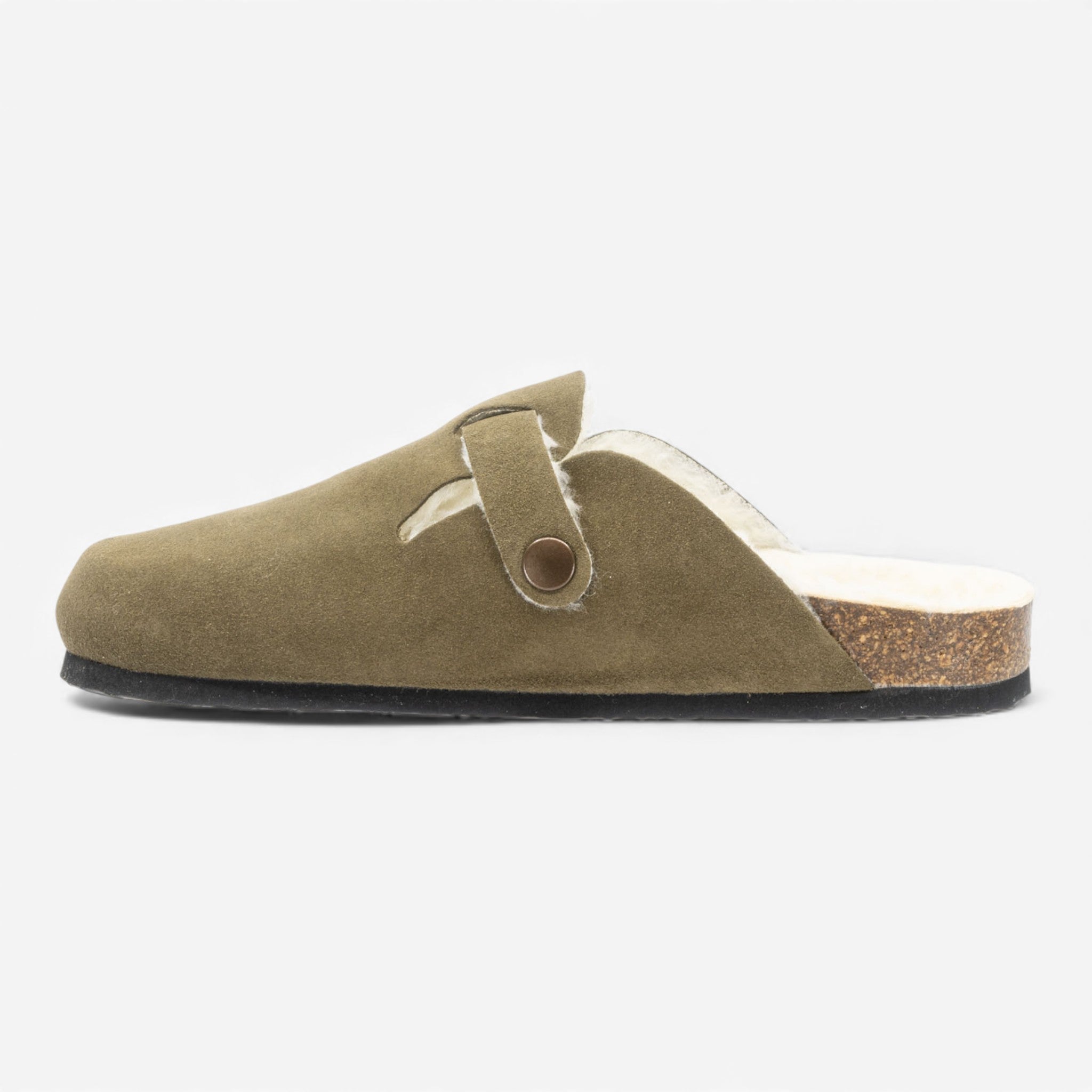 Blogg Lined Womens Clog - Light Khaki Afelpado (suede)