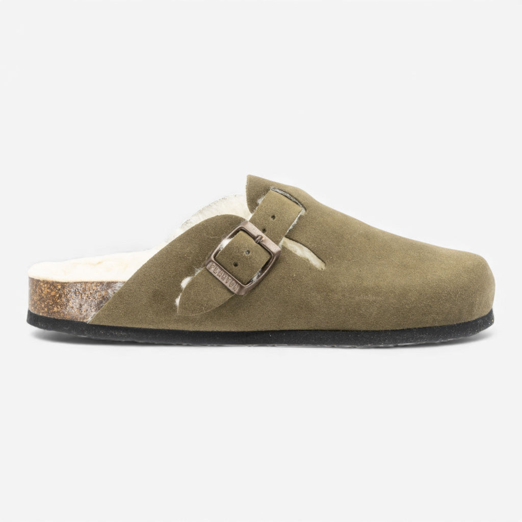 Blogg Lined Womens Clog - Light Khaki Afelpado (suede)