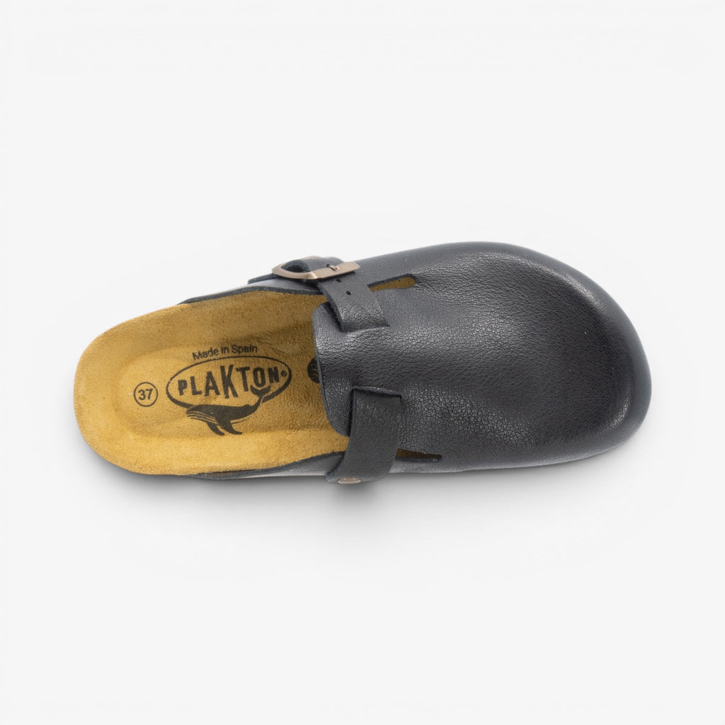 Blogg Womens Clog - Negro Buffalo (premium leather)