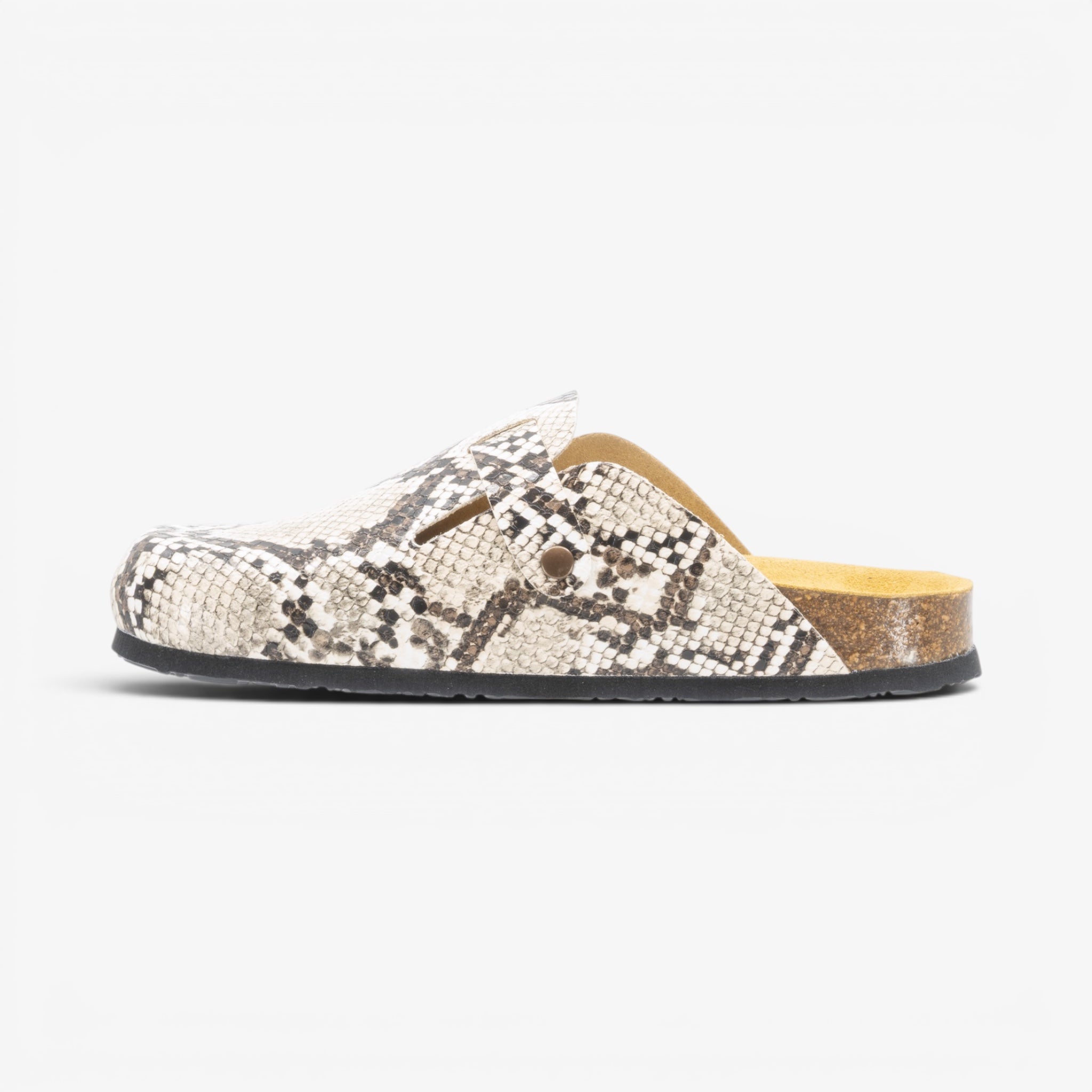 Blogg Womens Clog - Crema Snake Manbalina (faux snake)
