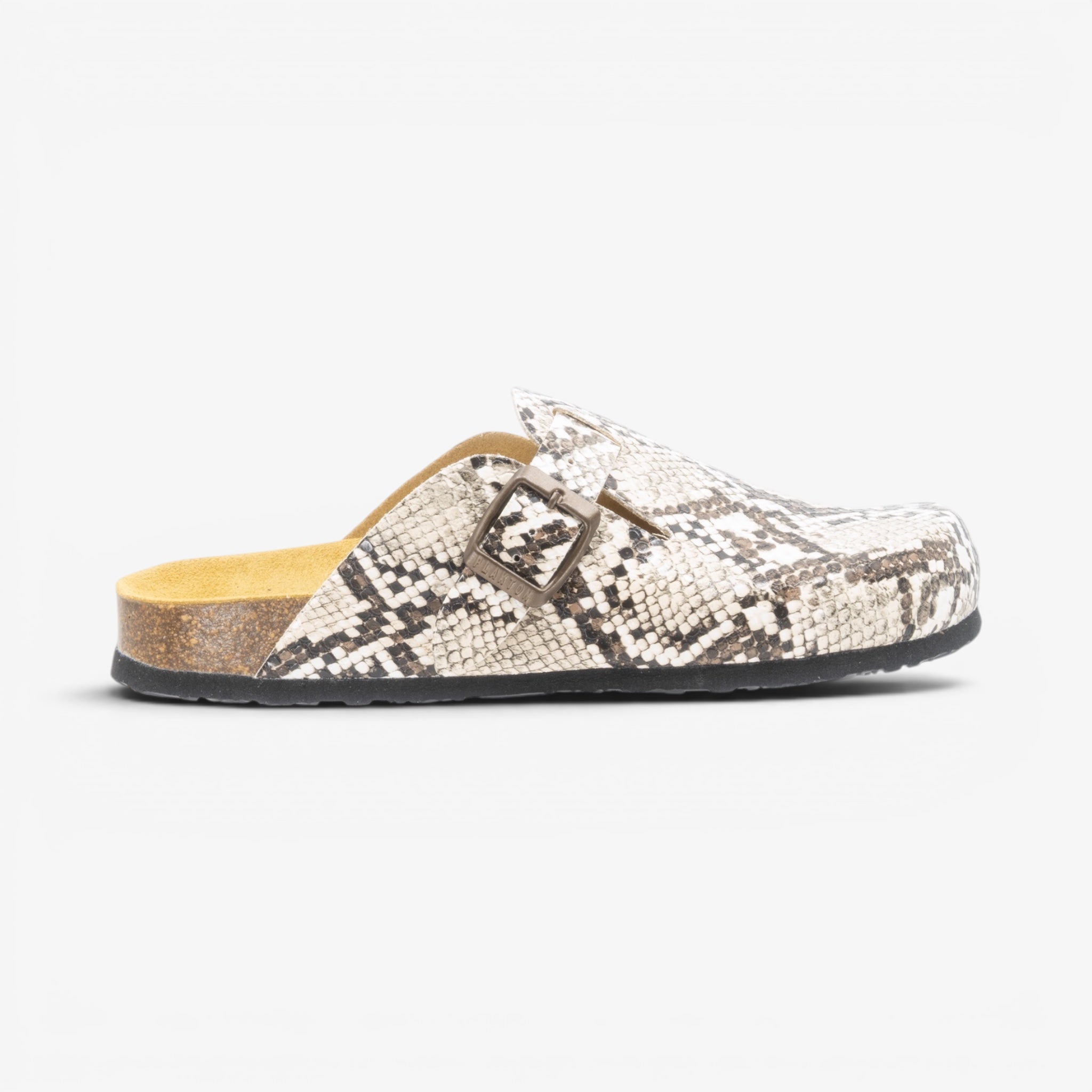 Blogg Womens Clog - Crema Snake Manbalina (faux snake)