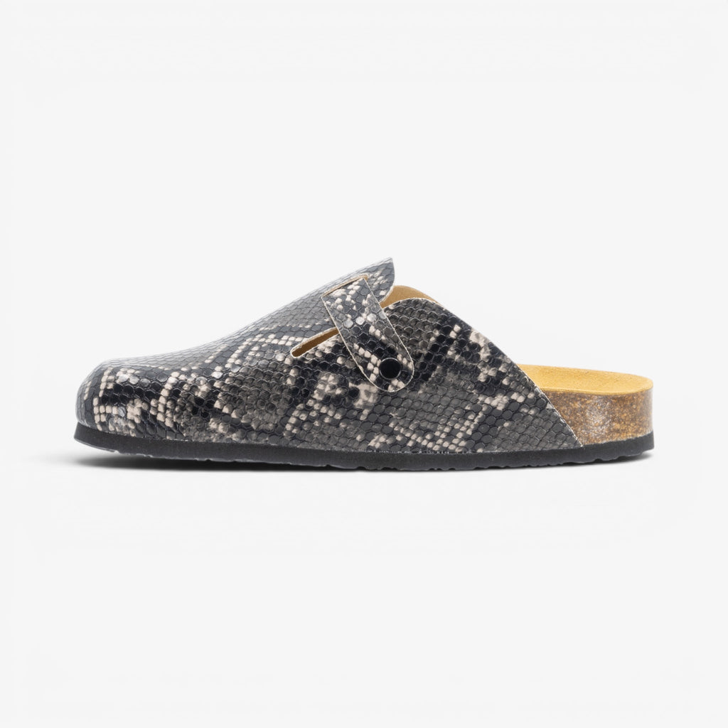 Blogg Womens Clog - Negro Snake Manbalina (faux snake)