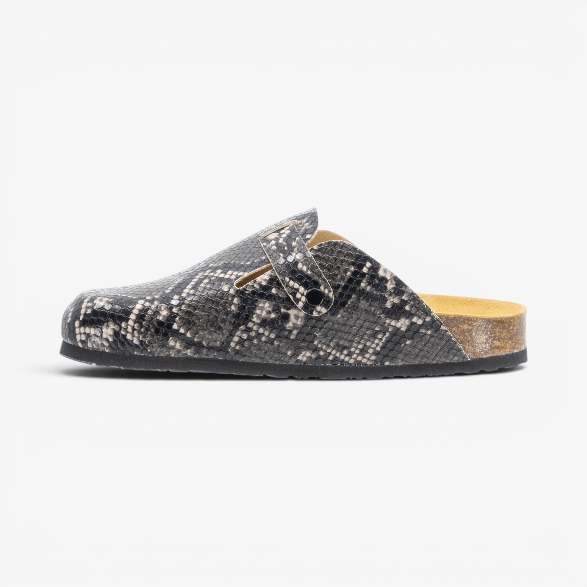 Blogg Womens Clog - Negro Snake Manbalina (faux snake)