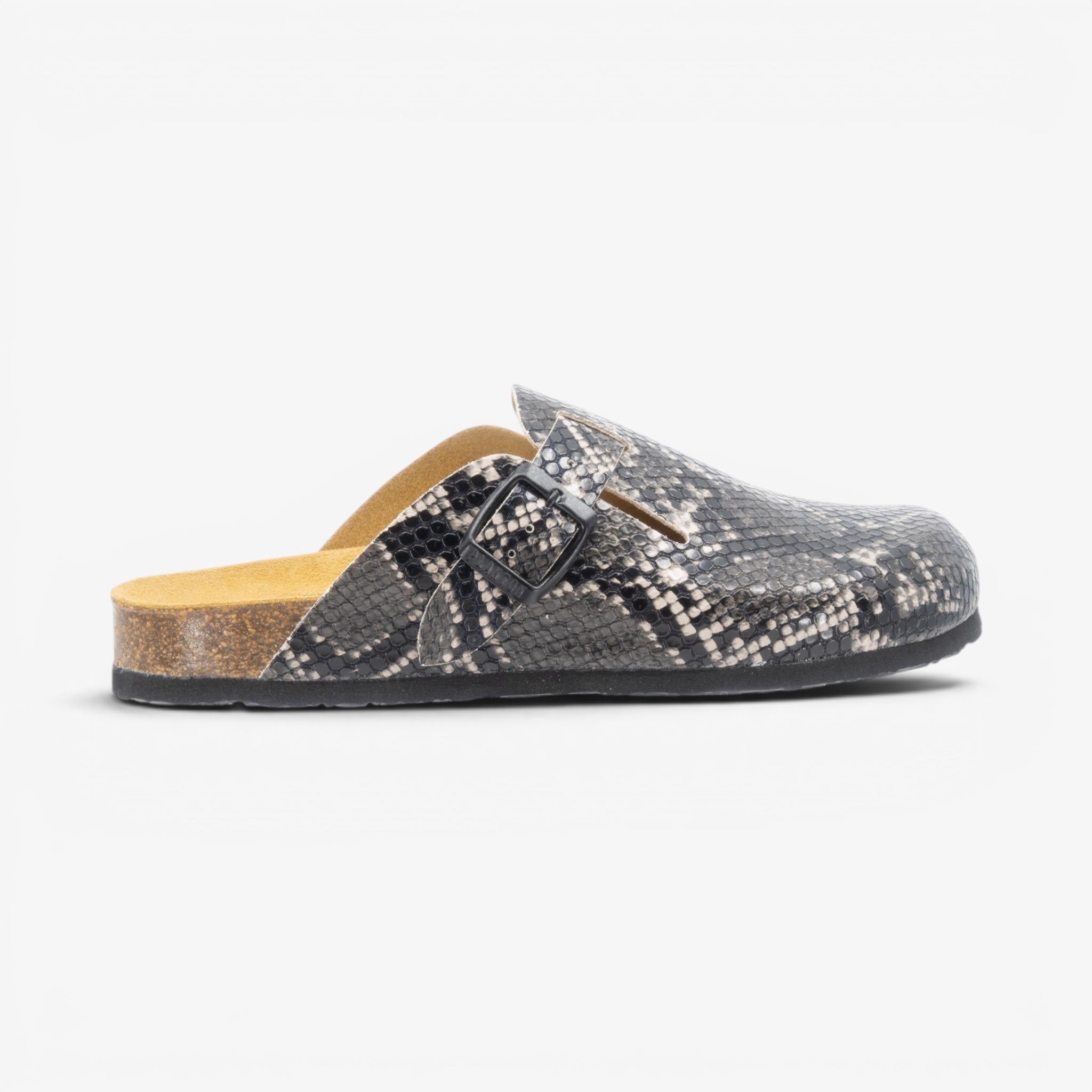 Blogg Womens Clog - Negro Snake Manbalina (faux snake)