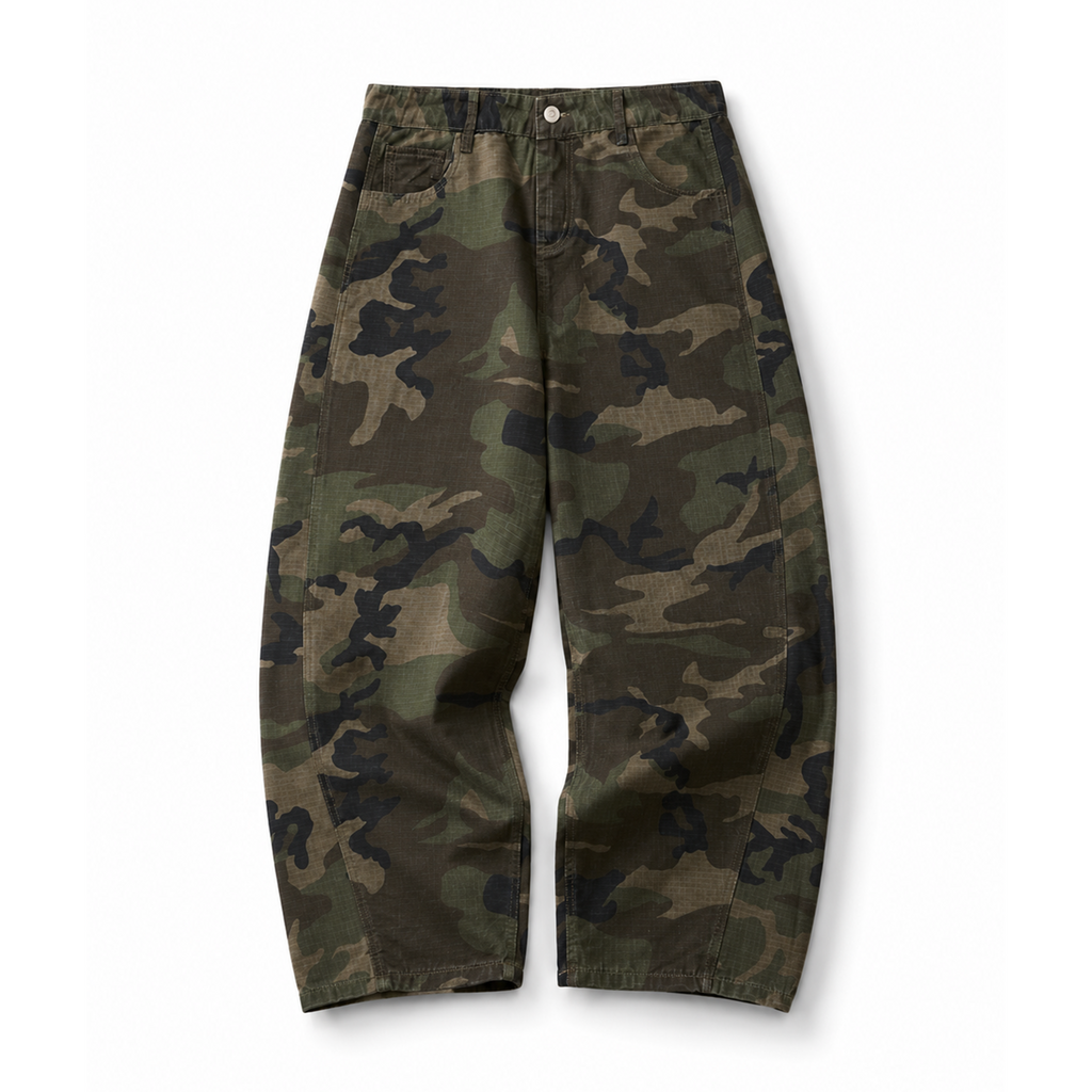 Ripstop Barrel Leg Trousers - Camo