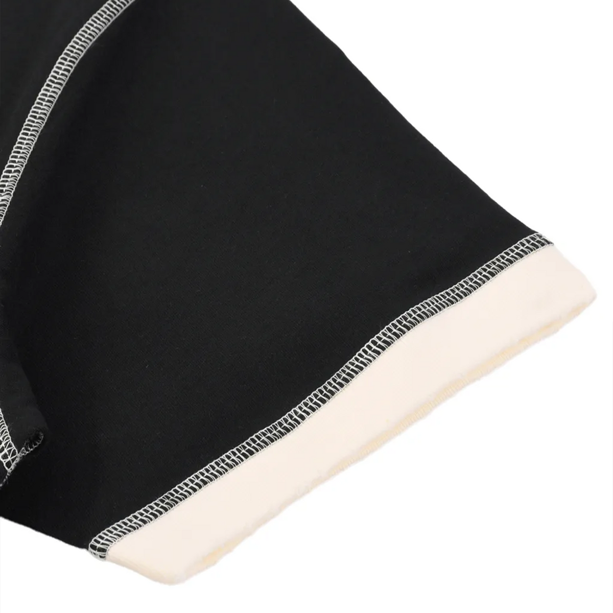 Contrast Stitch Ringer T Shirt - Black/Cream