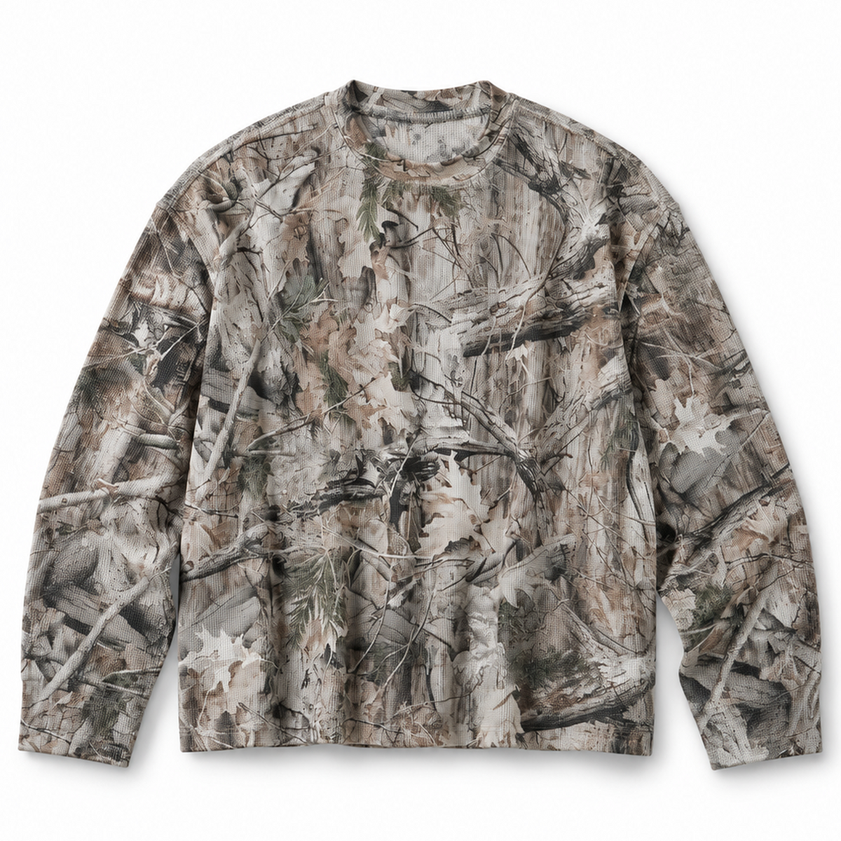 Real Tree Waffle Long Sleeve T Shirt - Camo