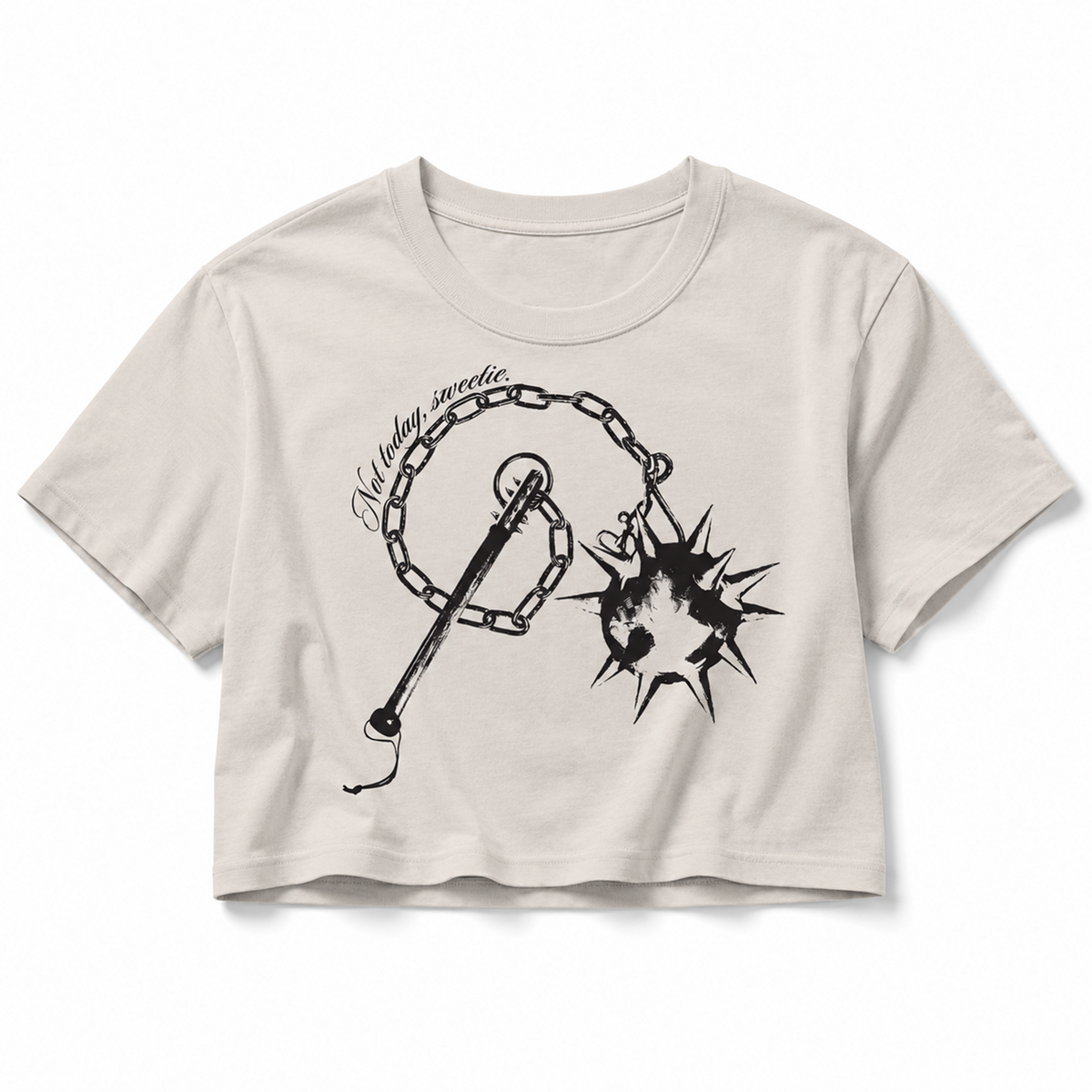 Not Today Women's Cropped T Shirt - Faded Bone