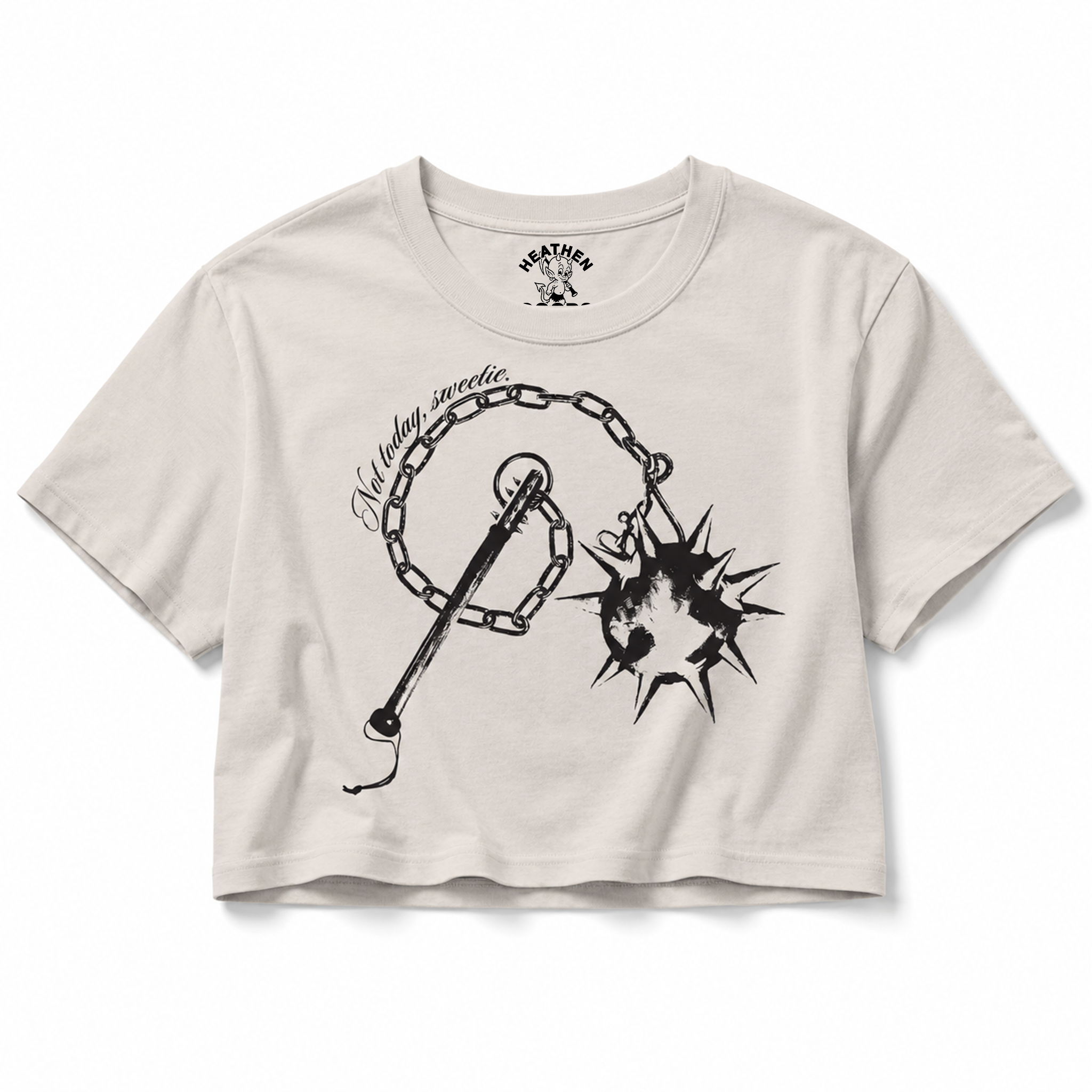 Not Today Women's Cropped T Shirt - Faded Bone